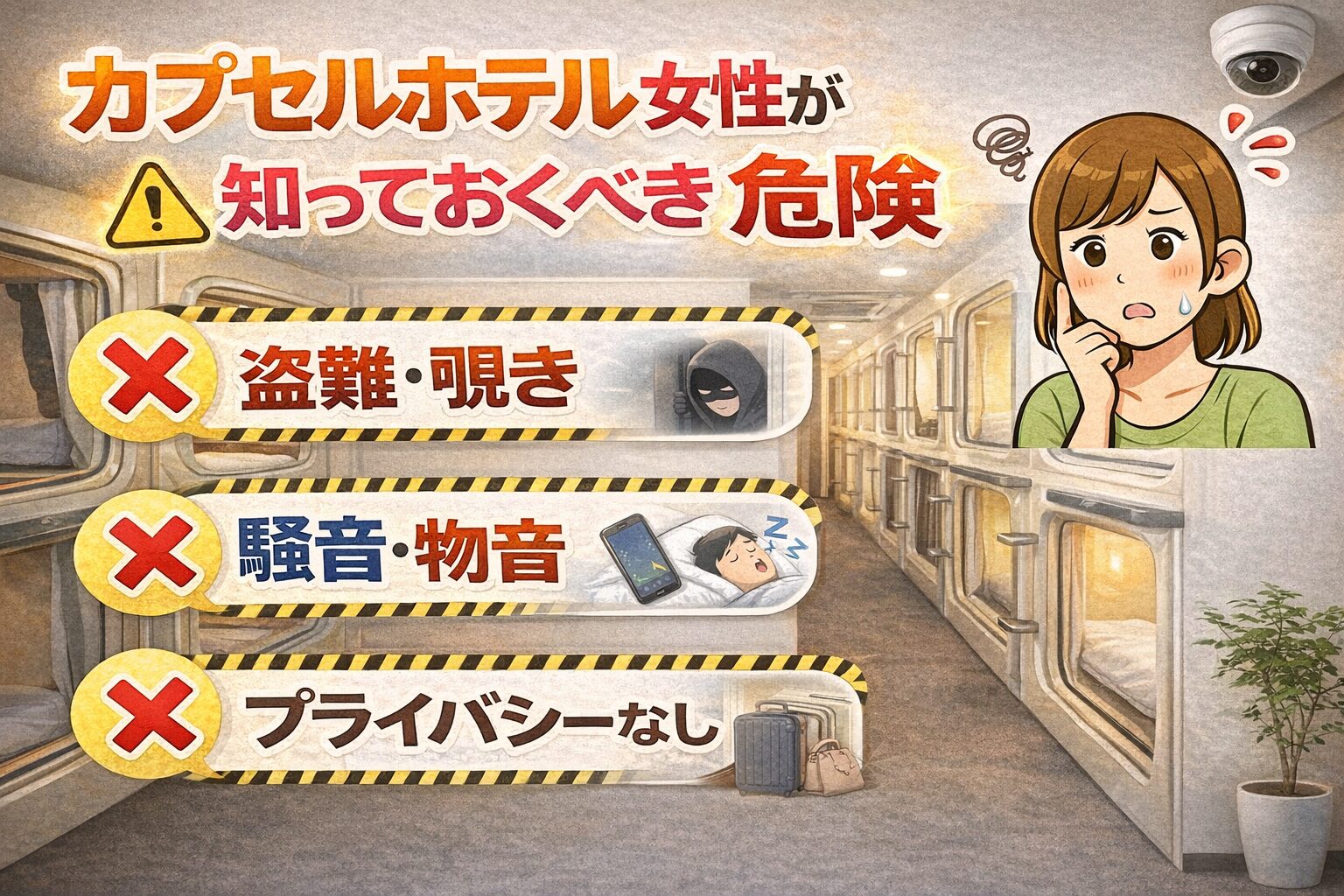 カプセルホテルやばい