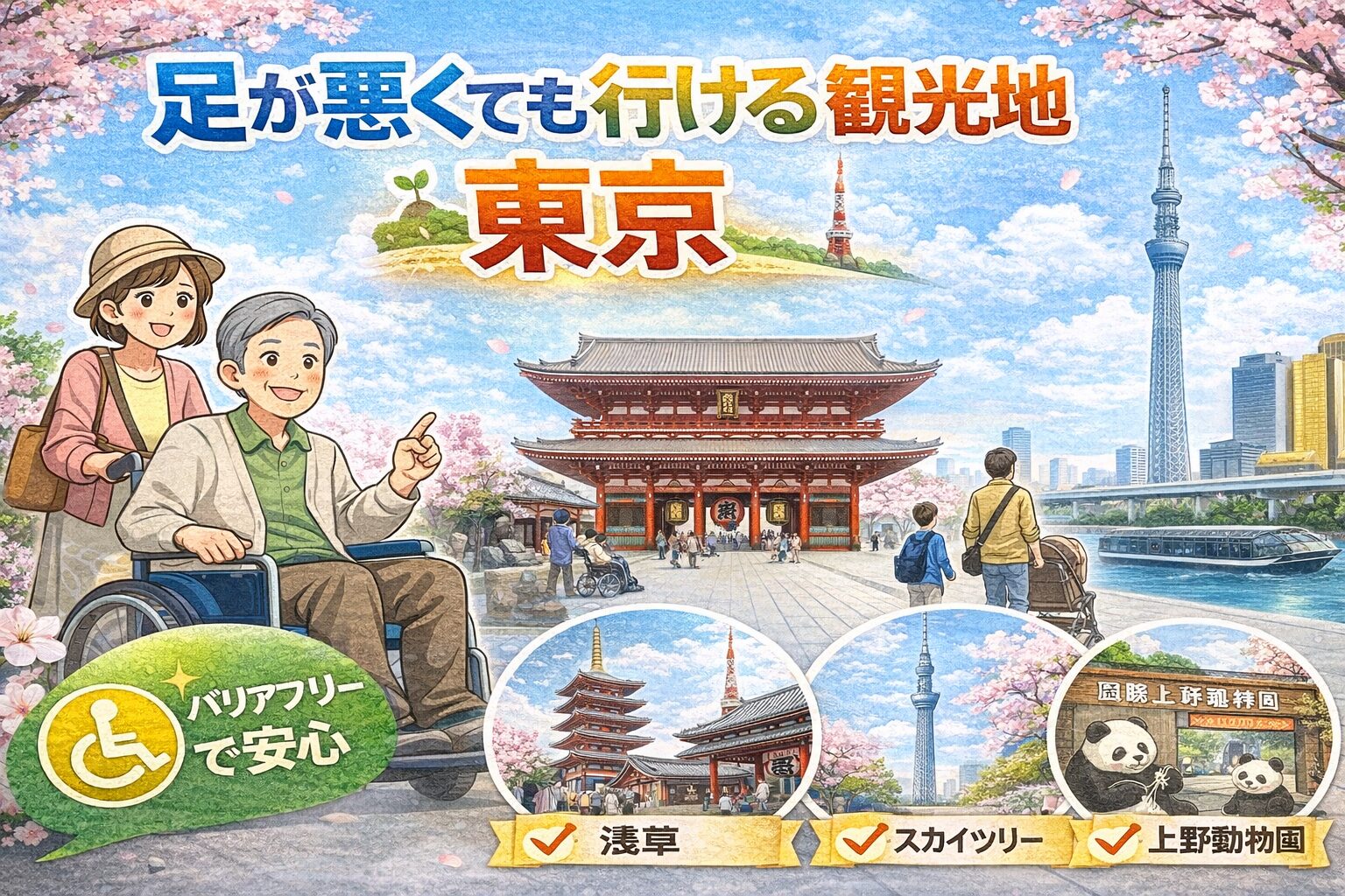 足が悪くても行ける観光地 東京
