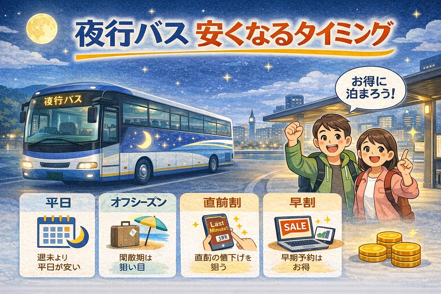 夜行バスが安くなるタイミング